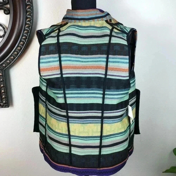 MSGM Women’s Cross Zip Sleeveless Multicolor Vest Size 38 Made in Italy - Picture 12 of 16